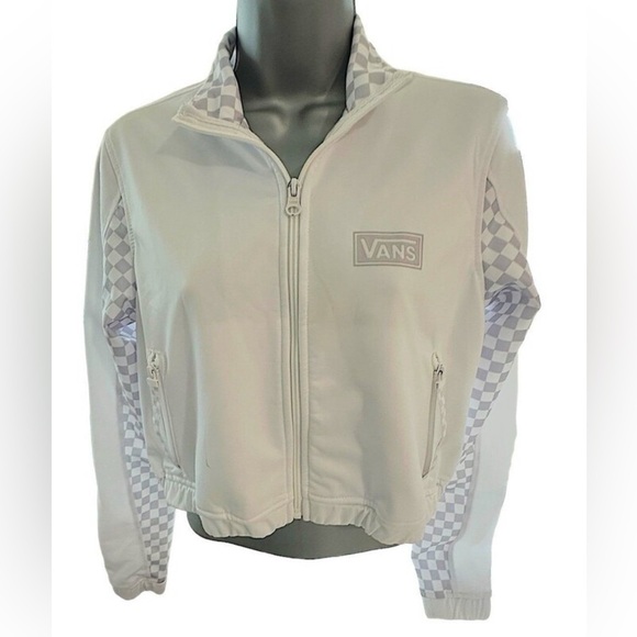 VANS Checkerboard White Crop Jacket size: womens XS - Picture 1 of 5